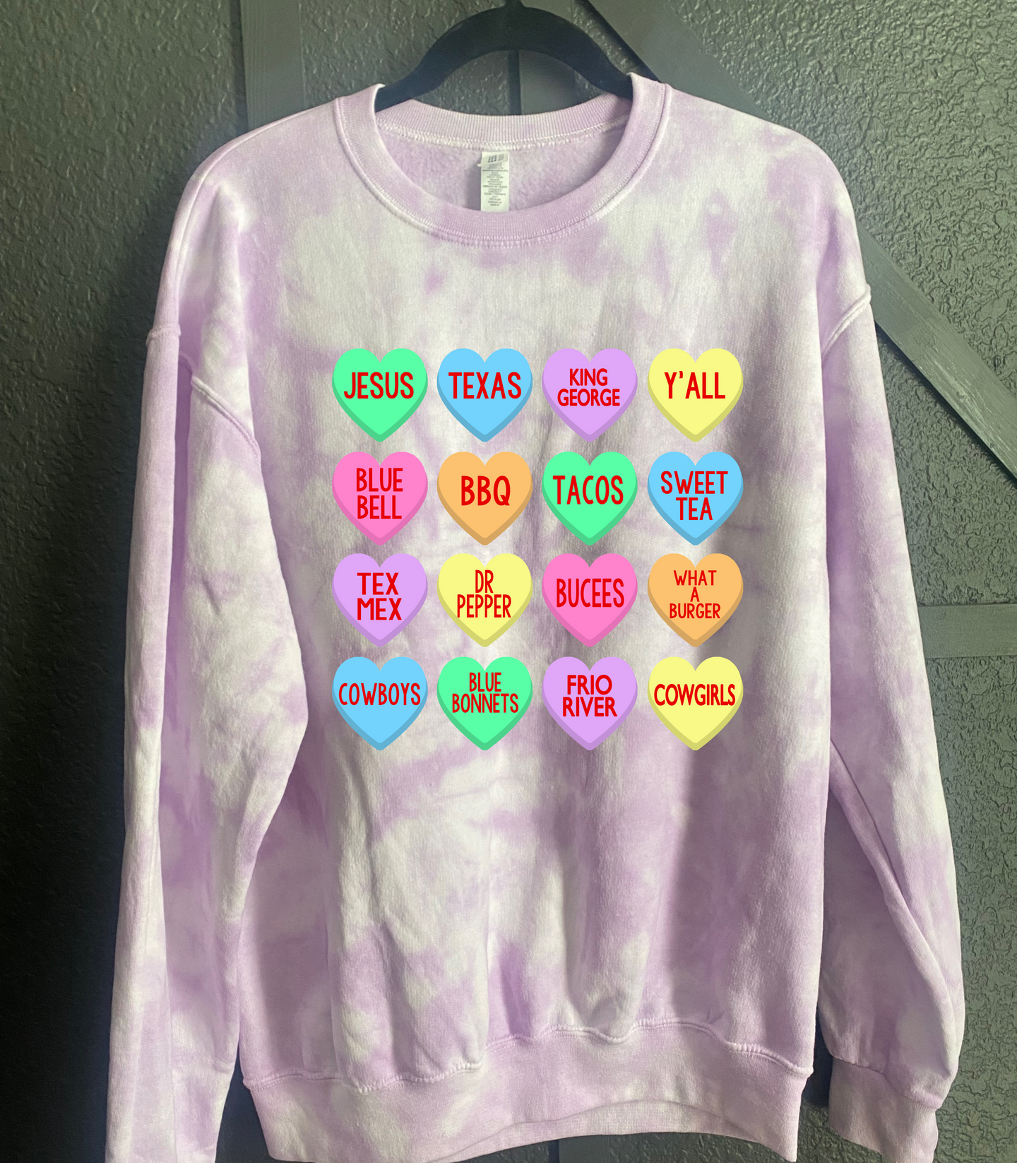 Texas Love in Purple tie-dye Sweatshirt