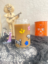 Load image into Gallery viewer, Dia de Muertos Animals 16oz glass cup
