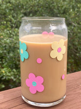 Load image into Gallery viewer, Flower Pastels, 16 oz glass cup.
