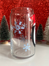 Load image into Gallery viewer, Penguin &amp; snowflakes glass cup
