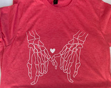 Load image into Gallery viewer, Skellie Heart Hands shirt
