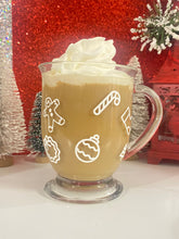 Load image into Gallery viewer, Holiday doodles, 16 oz glass mug
