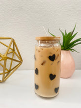 Load image into Gallery viewer, Black Hearts 16oz.or 20 oz. glass cup
