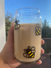 Load image into Gallery viewer, Bumble Bee 16 oz. glass can cup
