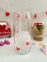 Load image into Gallery viewer, Red Hearts, color-changing, 16oz.or 20 oz. glass cup

