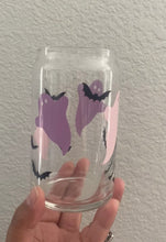 Load image into Gallery viewer, Pastel Ghosts &amp; Bats 16 oz. glass cup
