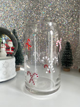 Load image into Gallery viewer, Candy canes, cold color changing 16 oz. glass cup
