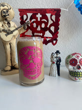 Load image into Gallery viewer, Pink Calavera 16oz glass can cup
