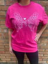 Load image into Gallery viewer, Skellie Heart Hands shirt
