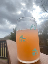 Load image into Gallery viewer, Mini Rainbows 16 oz. glass can cup
