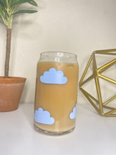 Load image into Gallery viewer, Blue Clouds 16 oz. glass can cup
