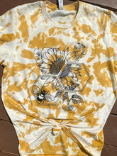 Load image into Gallery viewer, Sunflower honeycomb, mustard bleached shirt
