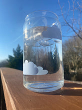 Load image into Gallery viewer, Blue Clouds 16 oz. glass can cup
