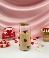 Load image into Gallery viewer, Black Hearts 16oz.or 20 oz. glass cup
